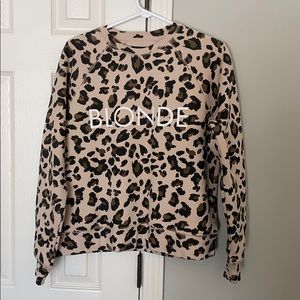Women’s BLONDE cheetah print cropped sweatshirt